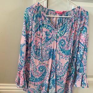 Lilly Pulitzer Willa Flounce Sleeve Top, size M